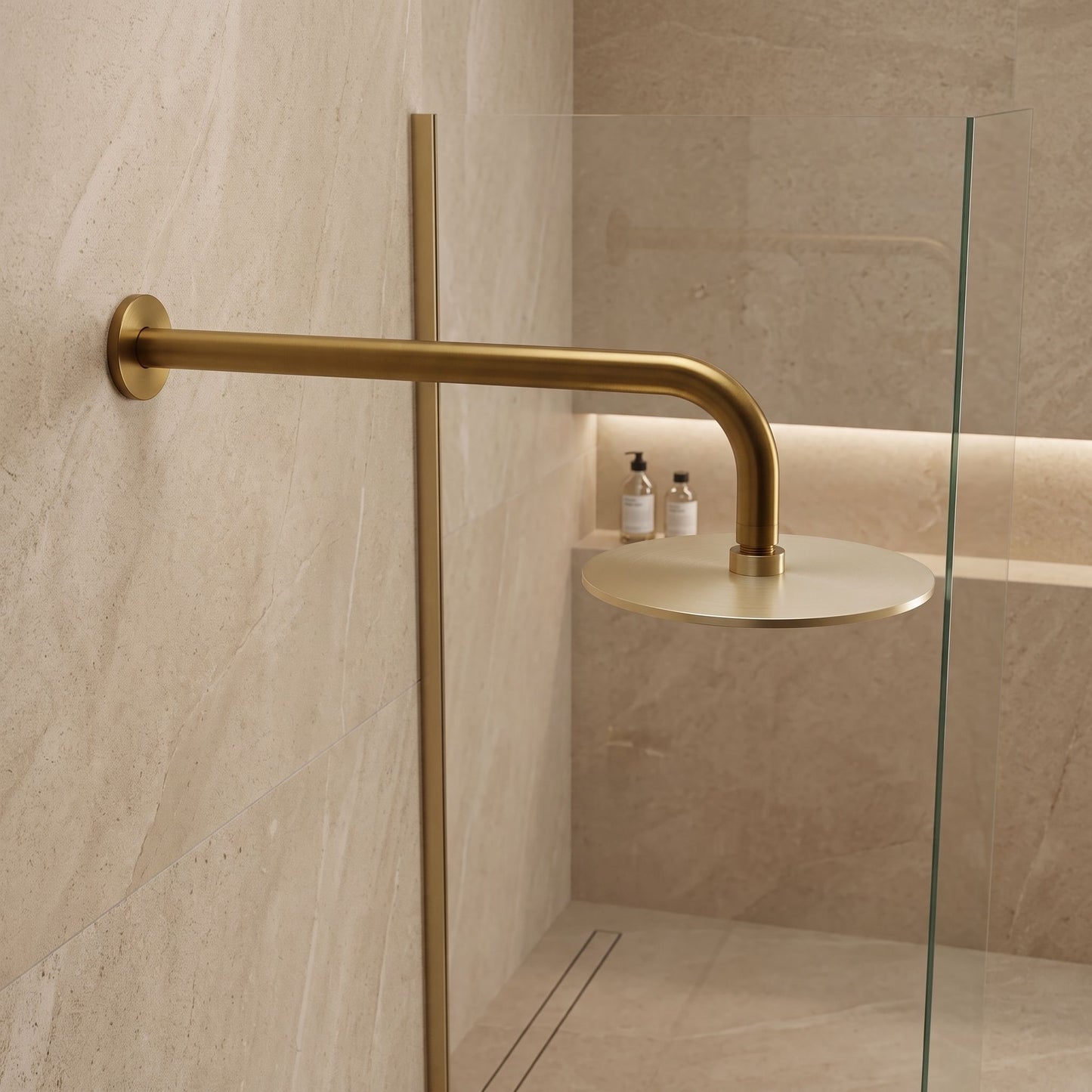 Braț Duș Rotund REA JS-9021 40cm Brush Gold 2