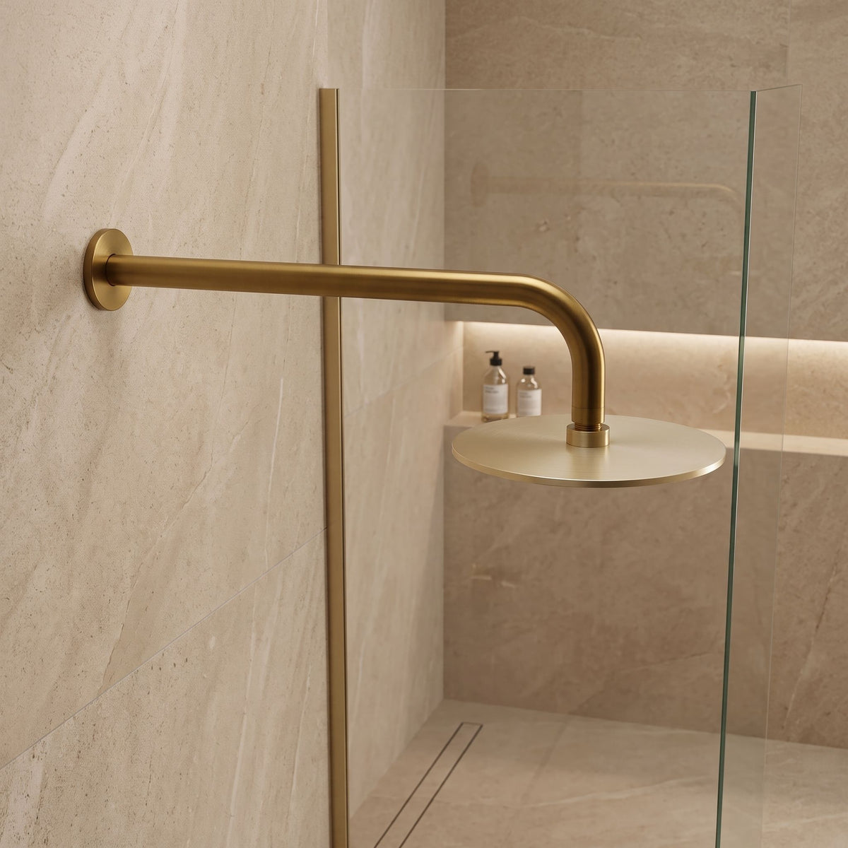 Braț Duș Rotund REA JS-9021 40cm Brush Gold 2