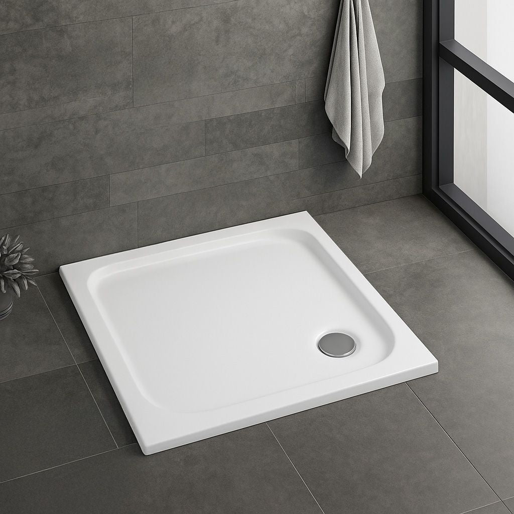 Cada Pentru Dus Din Acril Rea Belmond White 90x90  6