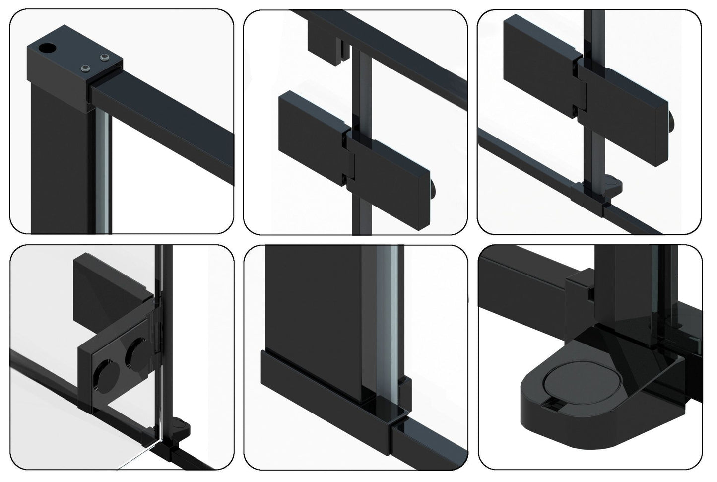 Cabina de dus Fargo 100x80 Black Mat fara cadita 4
