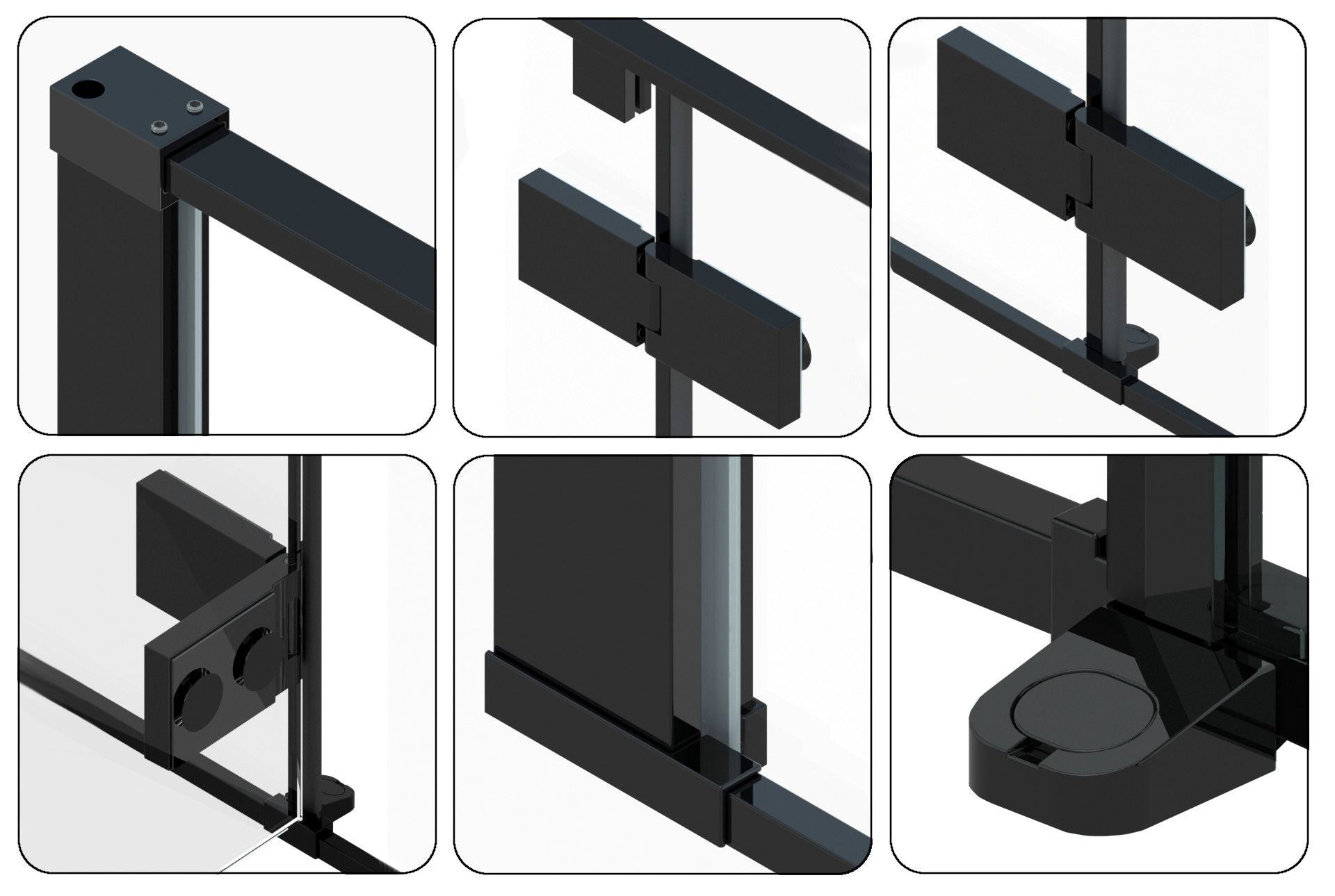 Cabina de dus Fargo 100x80 Black Mat fara cadita 4