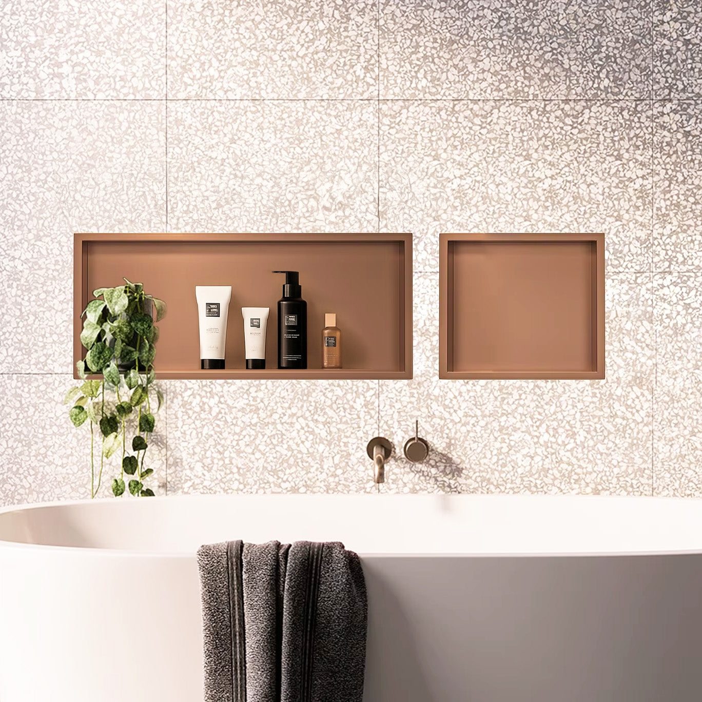 RAFT BAIE INCASTRAT PERETE 30x60 brush copper  2