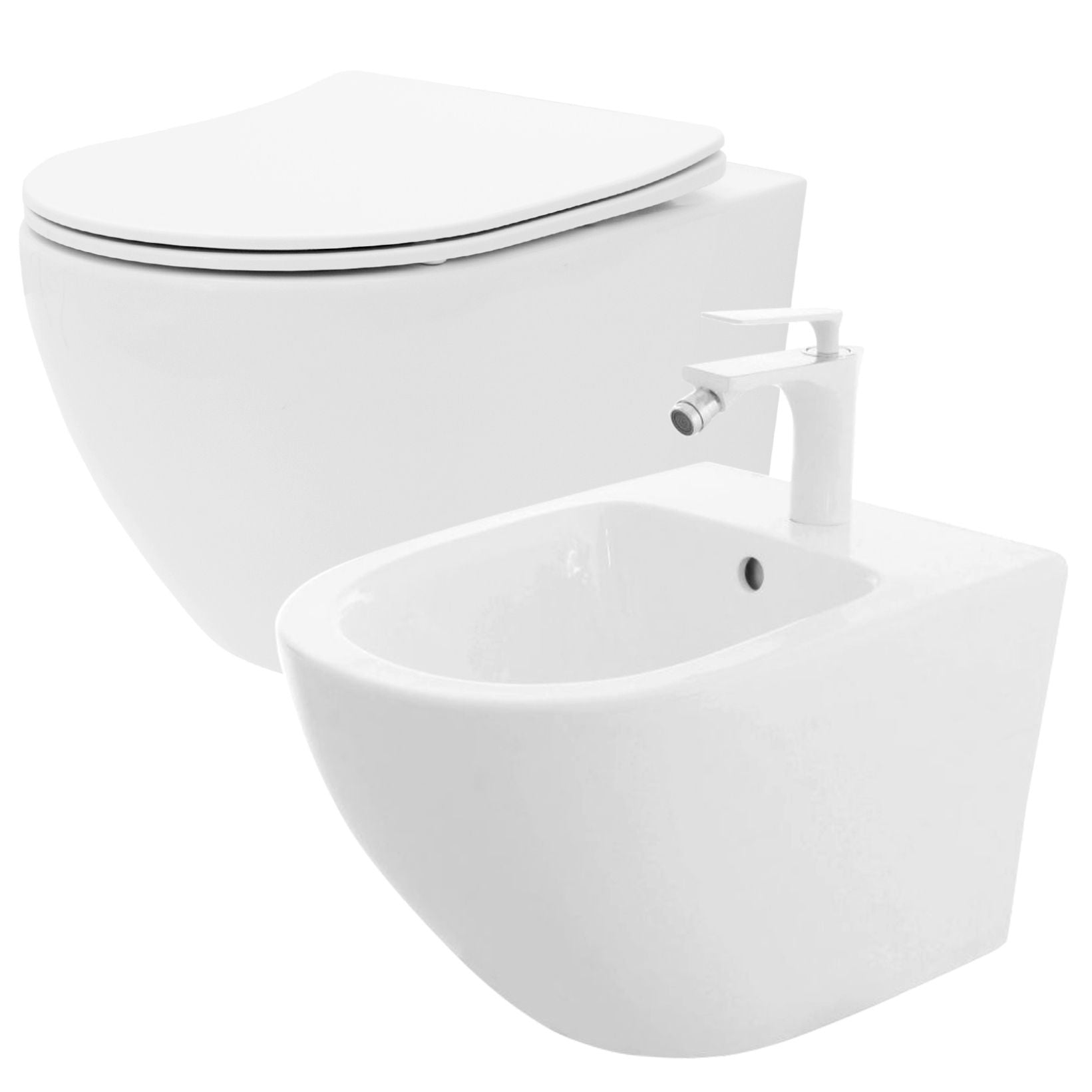 Vas WC Carlo Flat Mini Rimless + Bideu Carlo Mini 1