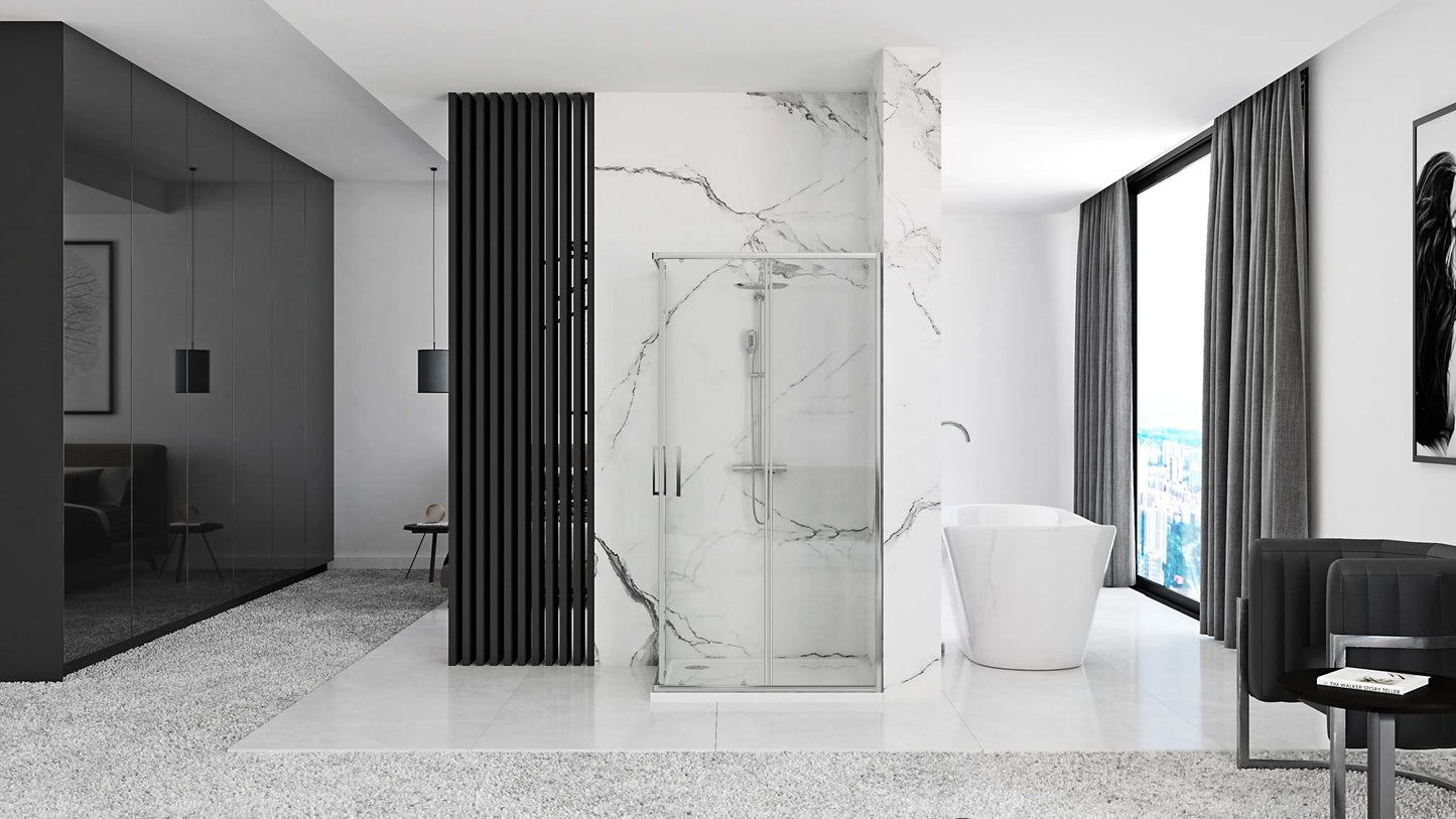 Cabina de dus Rea Punto 80x80 cm cu cadita Savoy 5