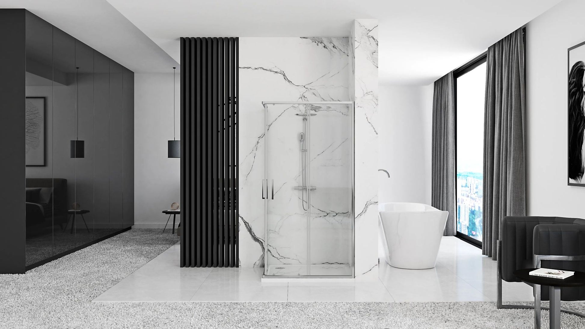 Cabina de dus Rea Punto 80x80 cm cu cadita Savoy 5