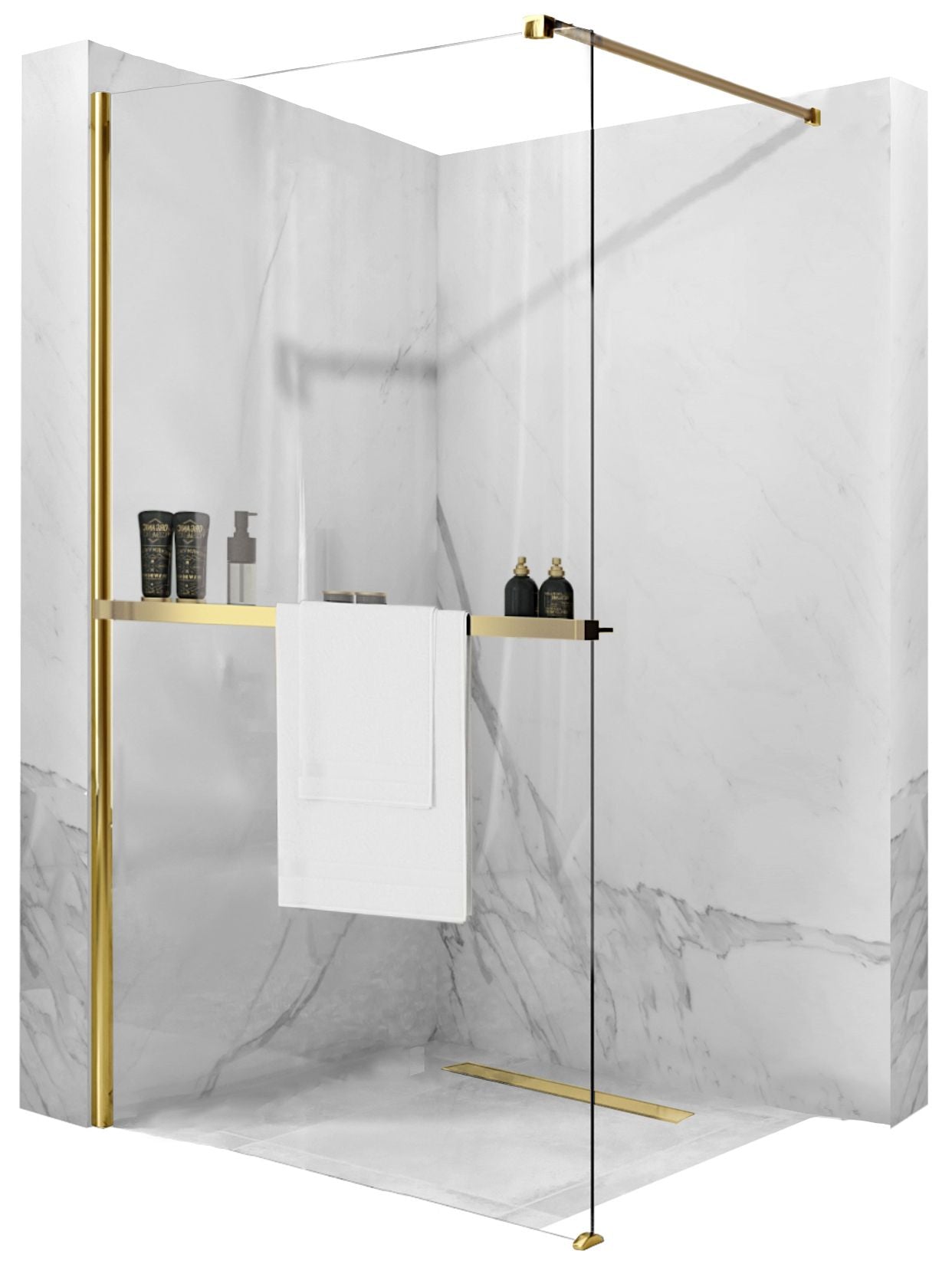 Panou de duș Rea Aero Gold N 90 Walk In + EVO  1