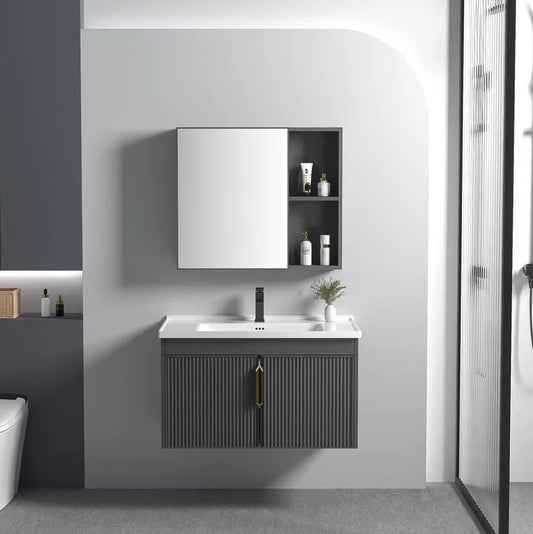 Set Mobilier De Baie Cu Lavoar Astor 60cm Grey  1