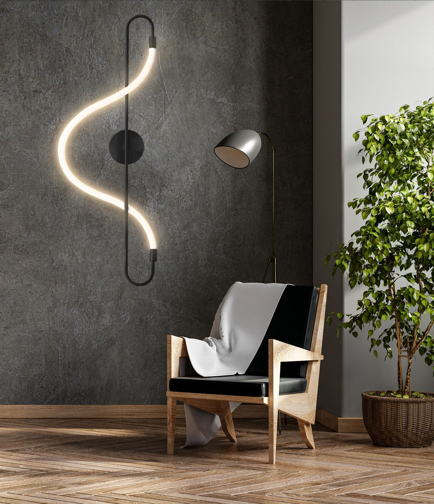 Lampa LED APP857-W LONG BLACK 7