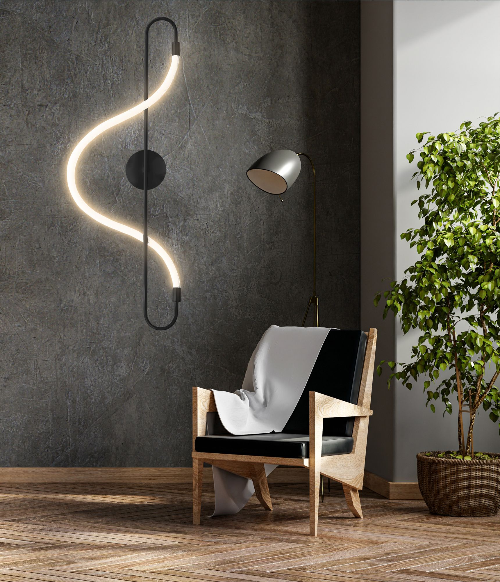 Lampa LED APP857-W LONG BLACK 7
