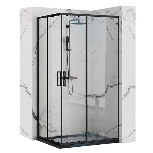 Cabina de dus Rea Punto negru 80x100 cm fara cadita 1