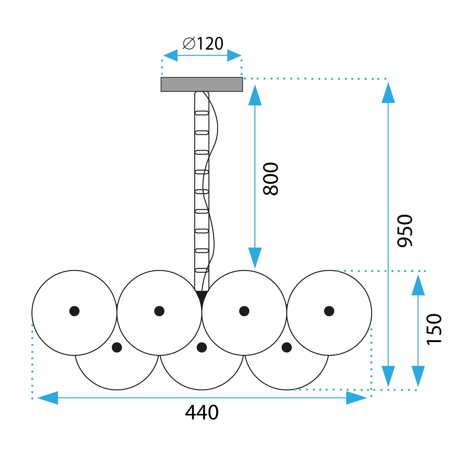 Lampă De Tavan App1307-cp Black  10