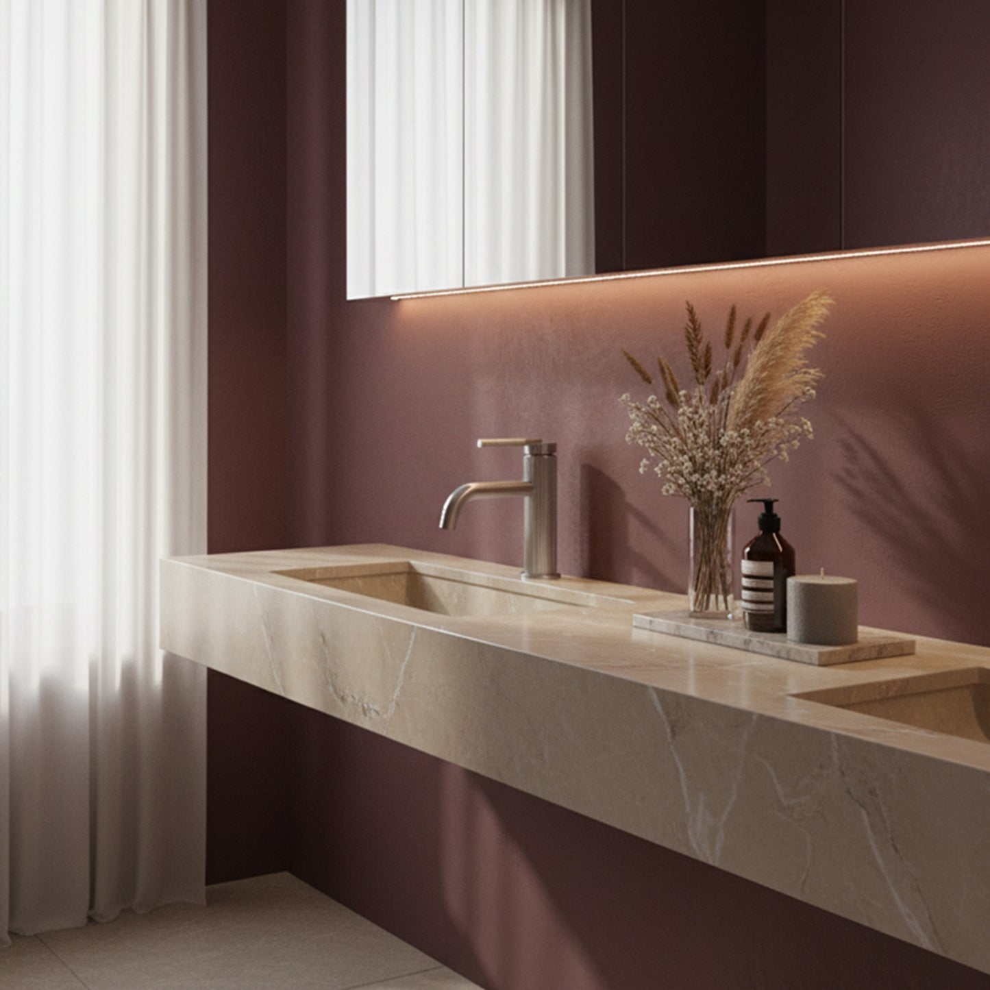 Baterie Pentru Baie Rea Argon Brush Nickel Low  4