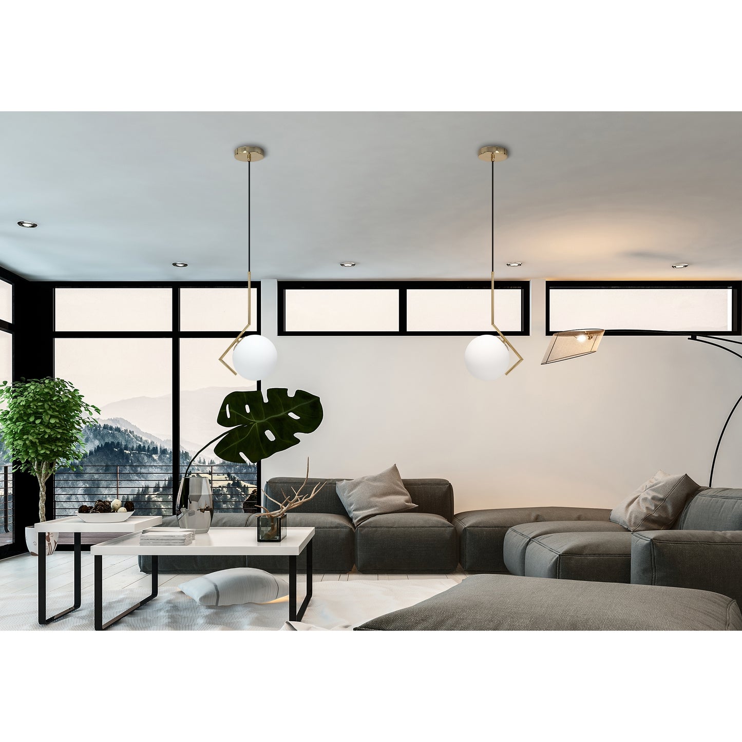 Lampă de tavan modernă din sticlă aurie APP429-1CP  6