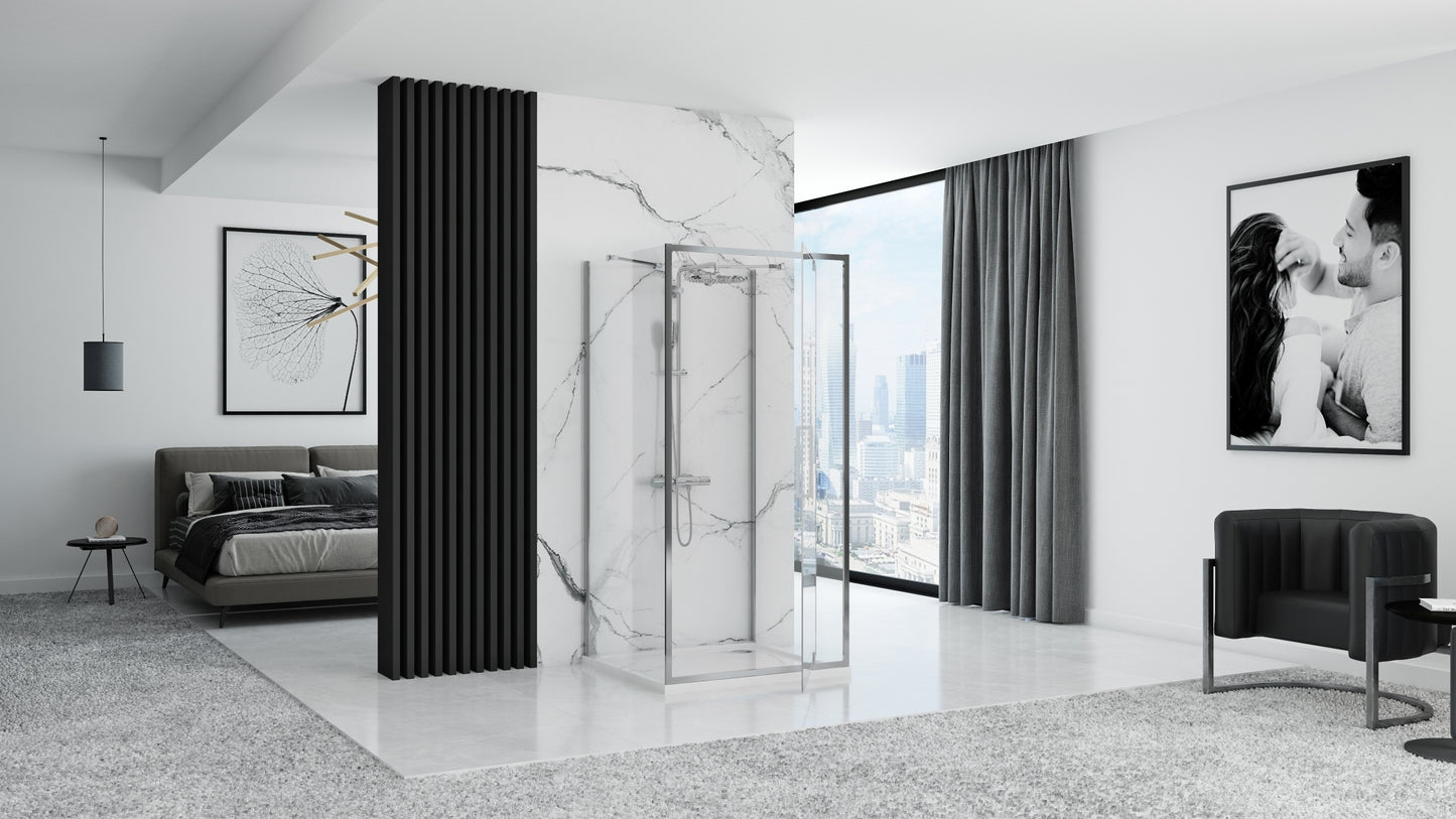 Cabina dus REA Rapid Swing Chrome Usa:100 x Perete:100 3