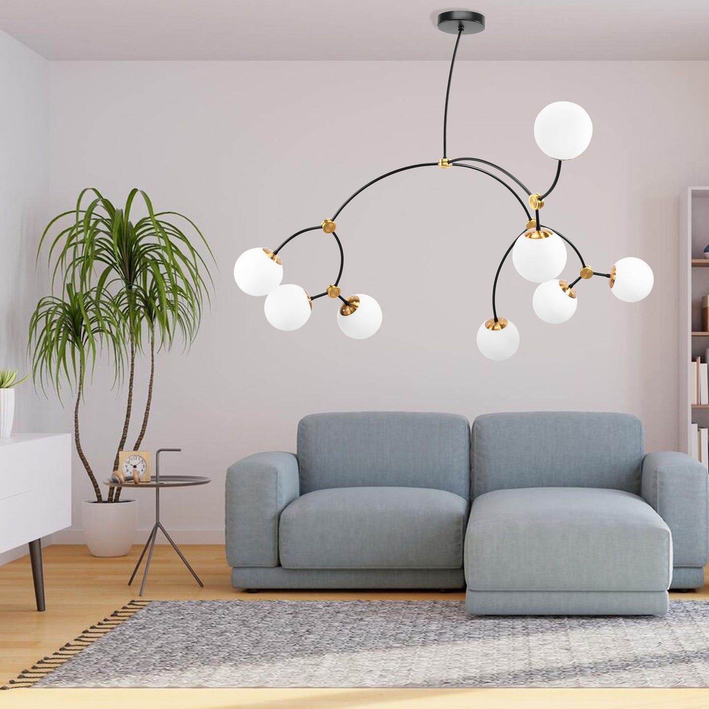 Lampă De Tavan Black Mat APP1673-8CP  7