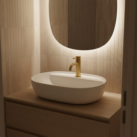 Lavoar pentru blat REA Aura 51 White Matt  1