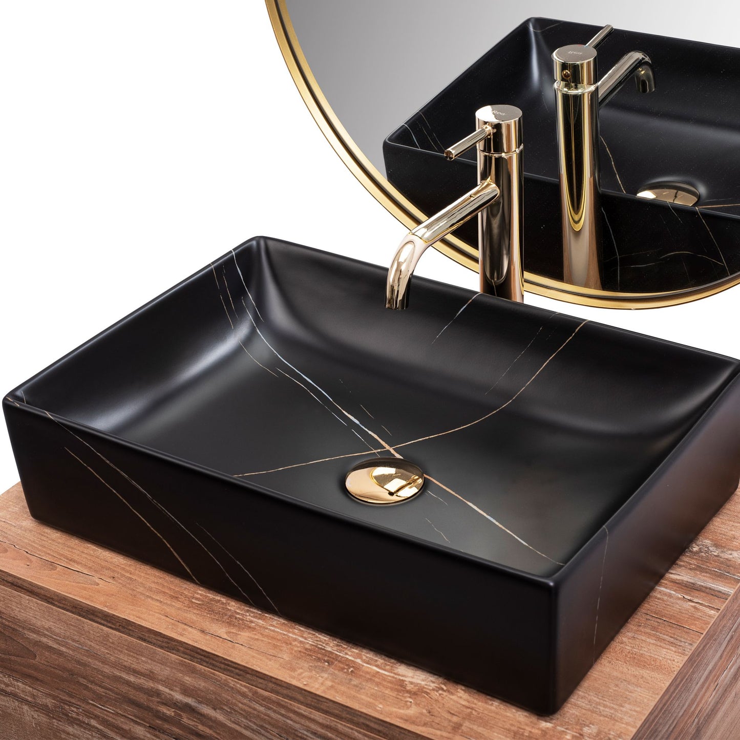 Lavoar pe blat Rea Inga Black Marble Mat 5