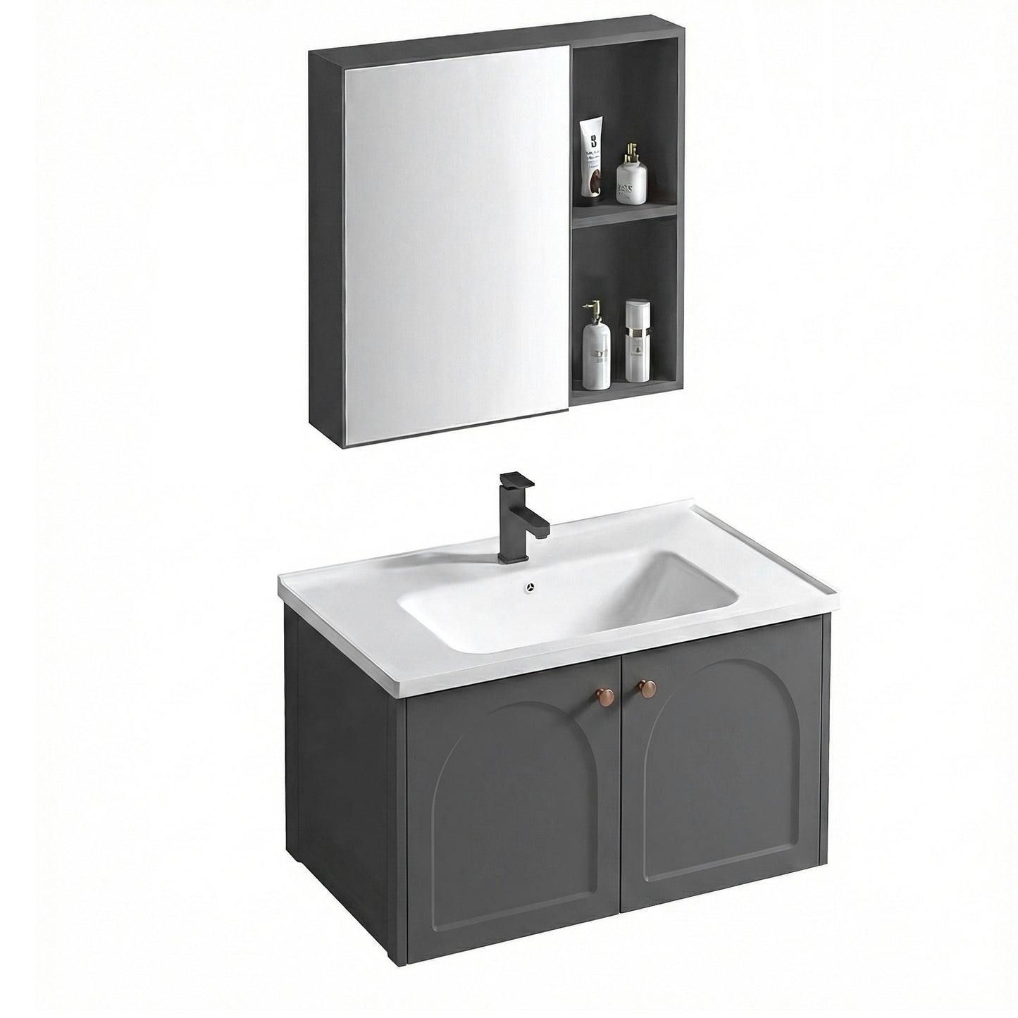 Set mobilier de baie cu lavoar Denver 60cm Grey  2