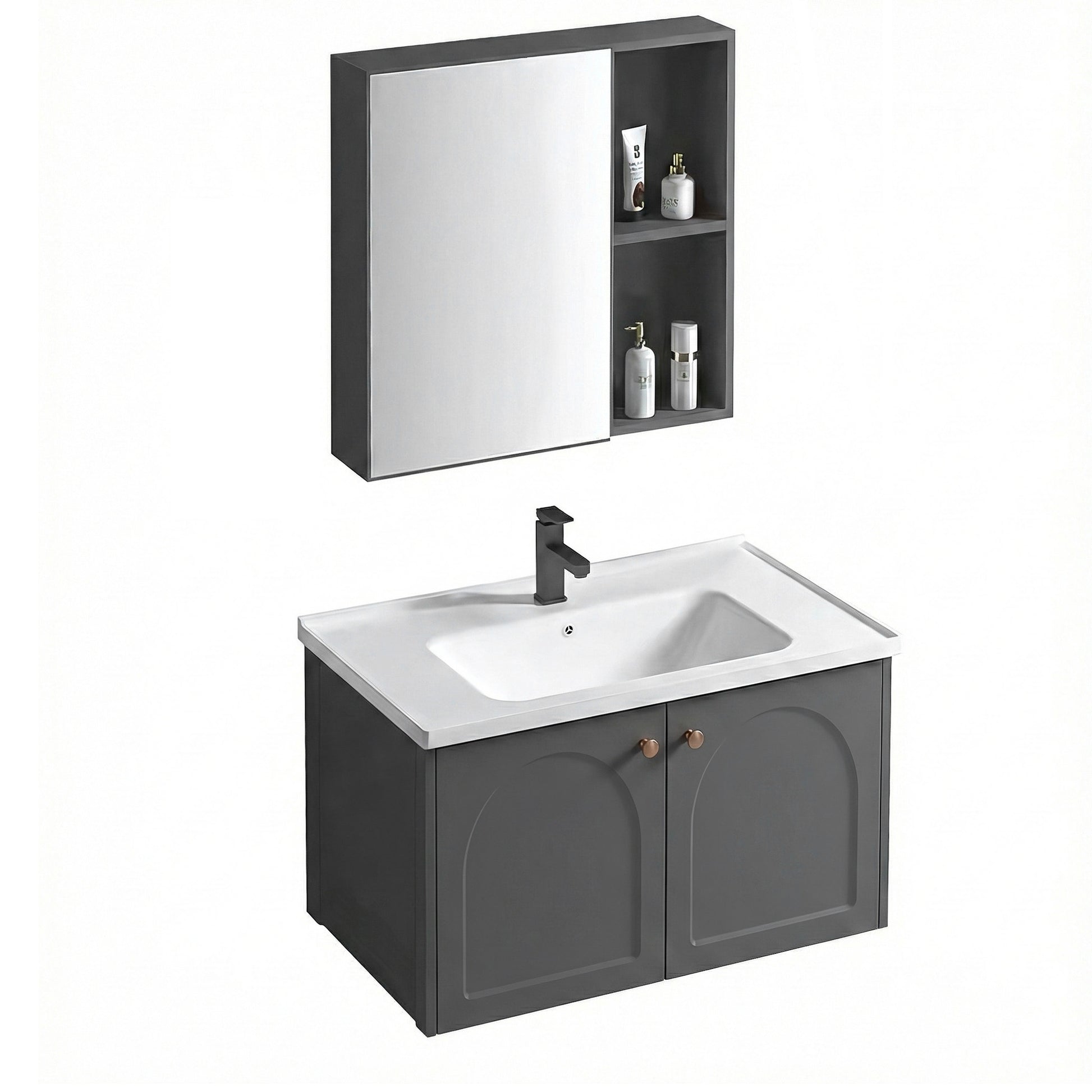 Set mobilier de baie cu lavoar Denver 60cm Grey  2