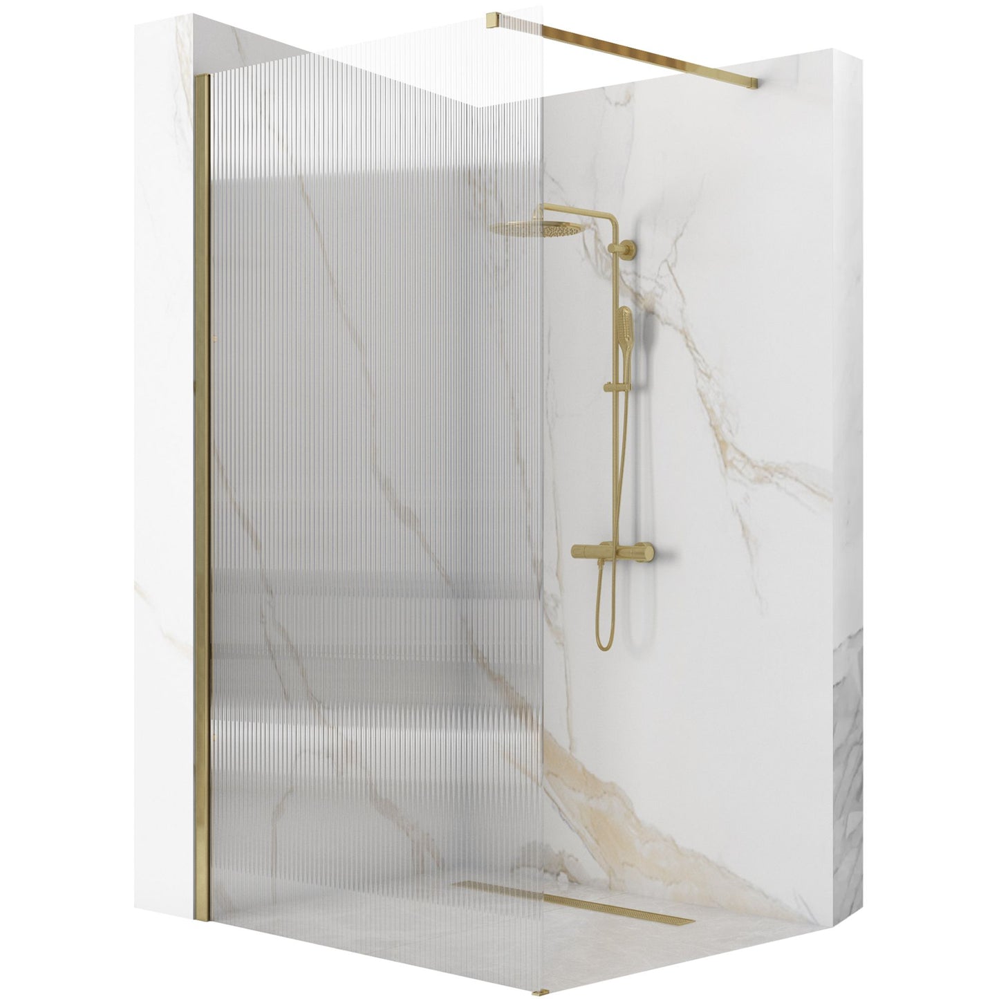 Paravan de dus Rea Aero Intimo Gold Brush 90 1