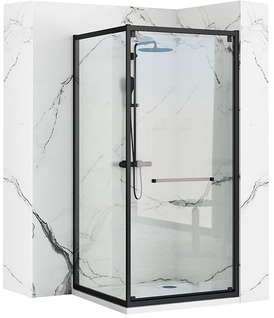 Cabina de dus Rea Space In Black 90x90 cu cadita Savoy 1
