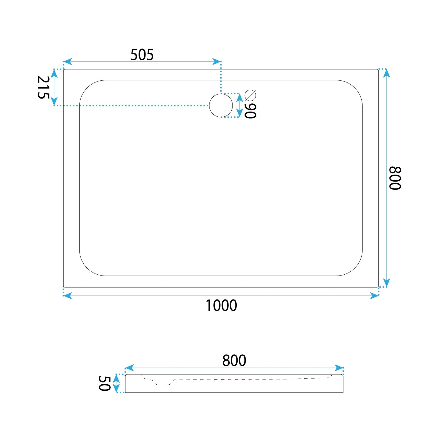 Cada Pentru Dus Din Acril Rea Belmond White 80x100  5