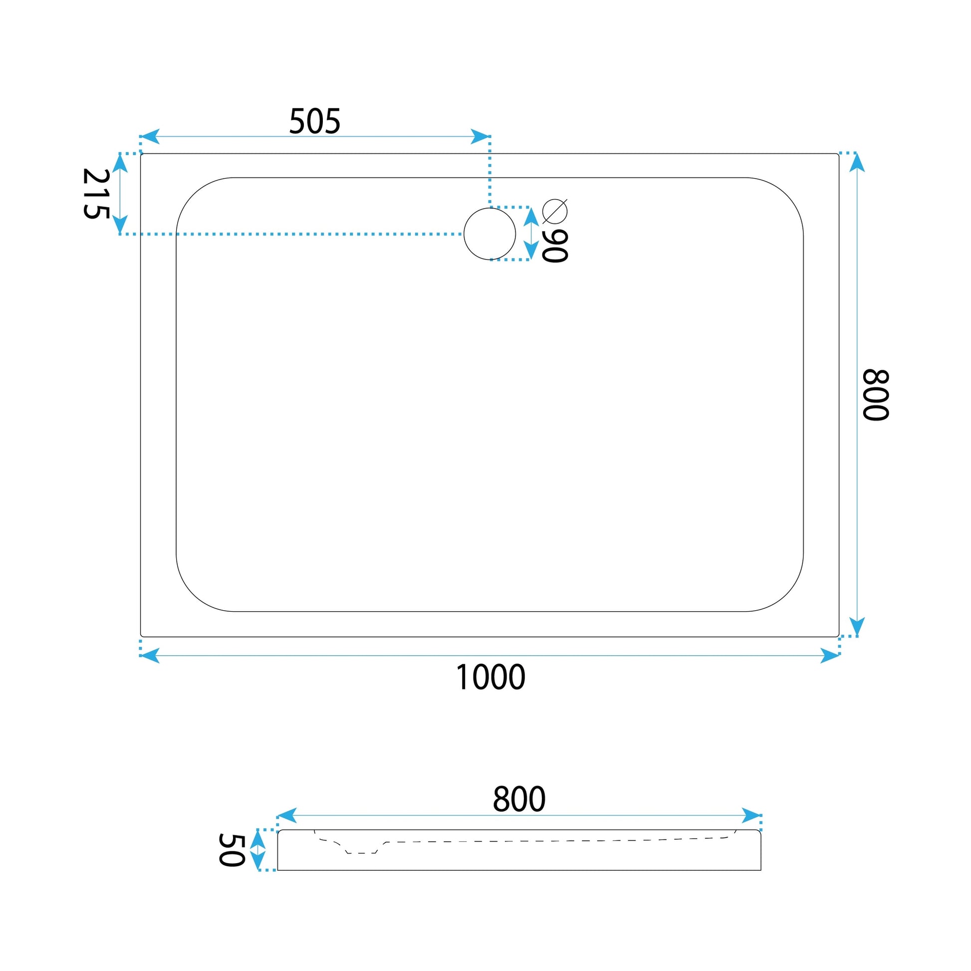 Cada Pentru Dus Din Acril Rea Belmond White 80x100  5