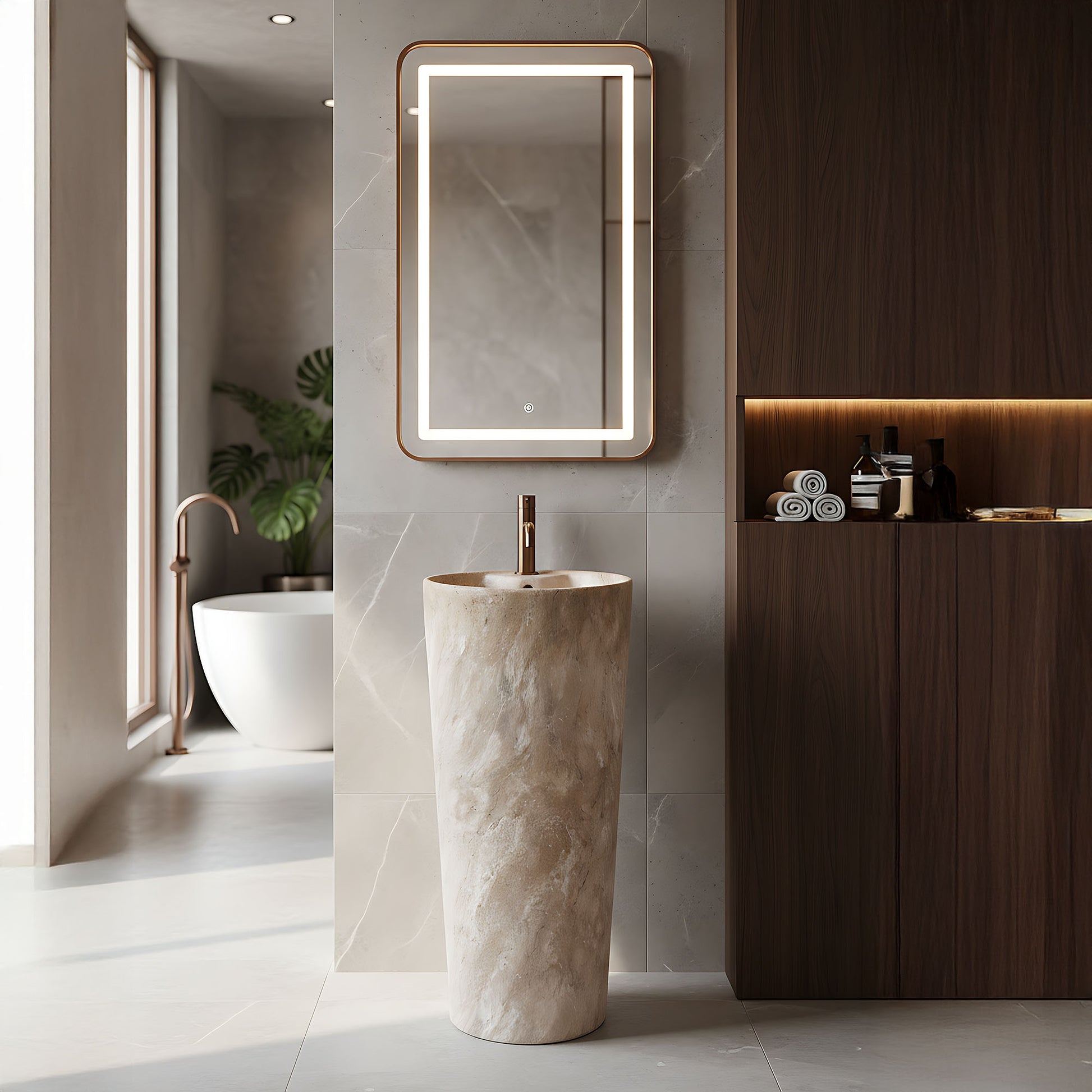 Lavoar Freestanding De Sine Stătător Ceramic Rea Blanka Savana Matt  5