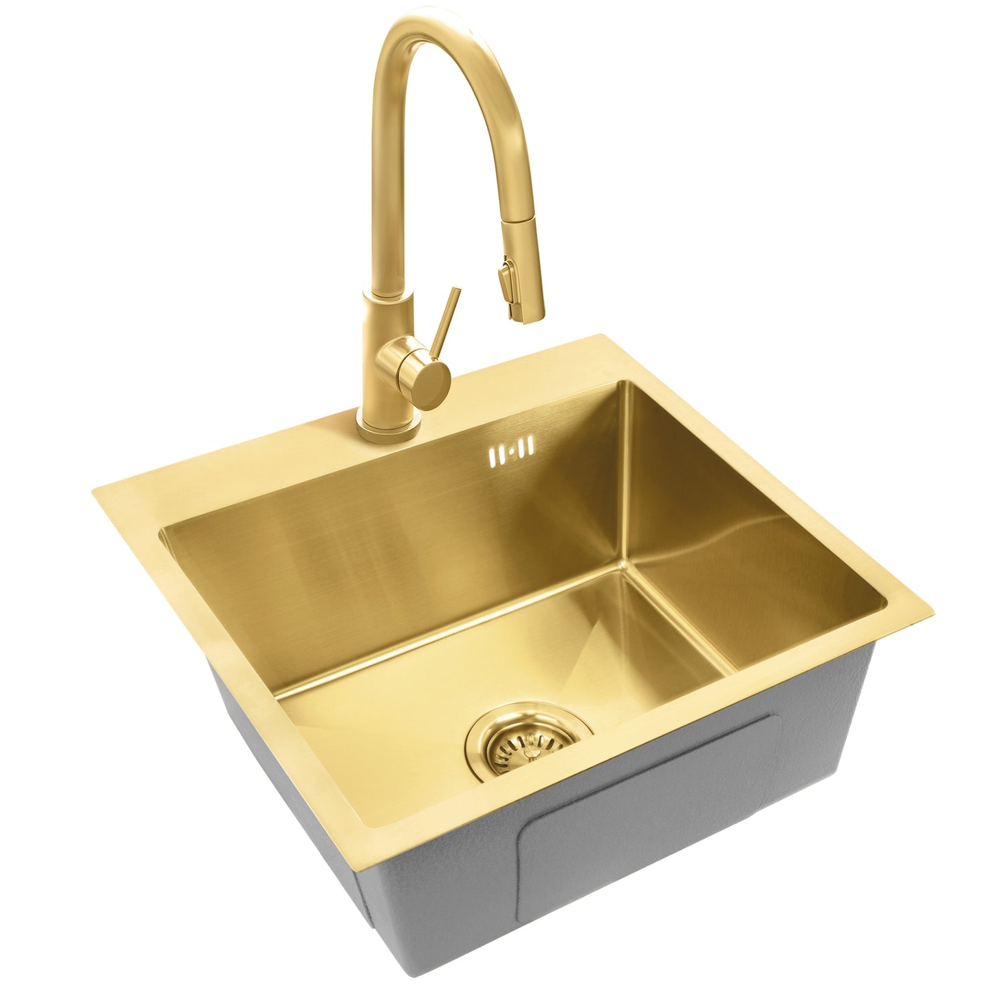 Chiuvetă inox Leo 50 BRUSH GOLD fără robinet de bucătărie 6