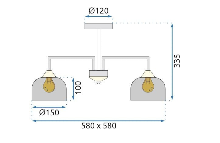 Lampă Suspendată G085-5c Black Grey  7
