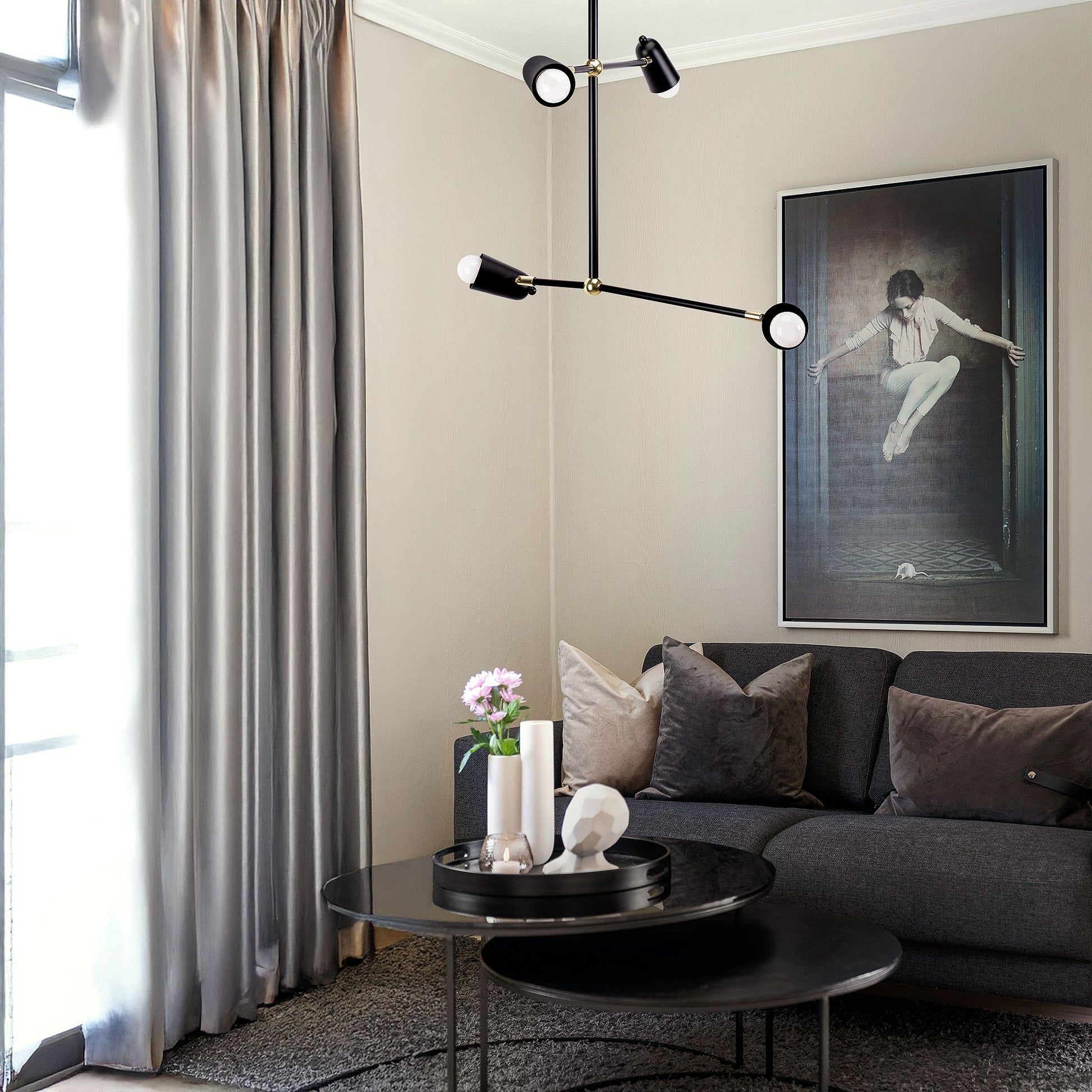 Lampa APP1708-4CP Black + Gold  12