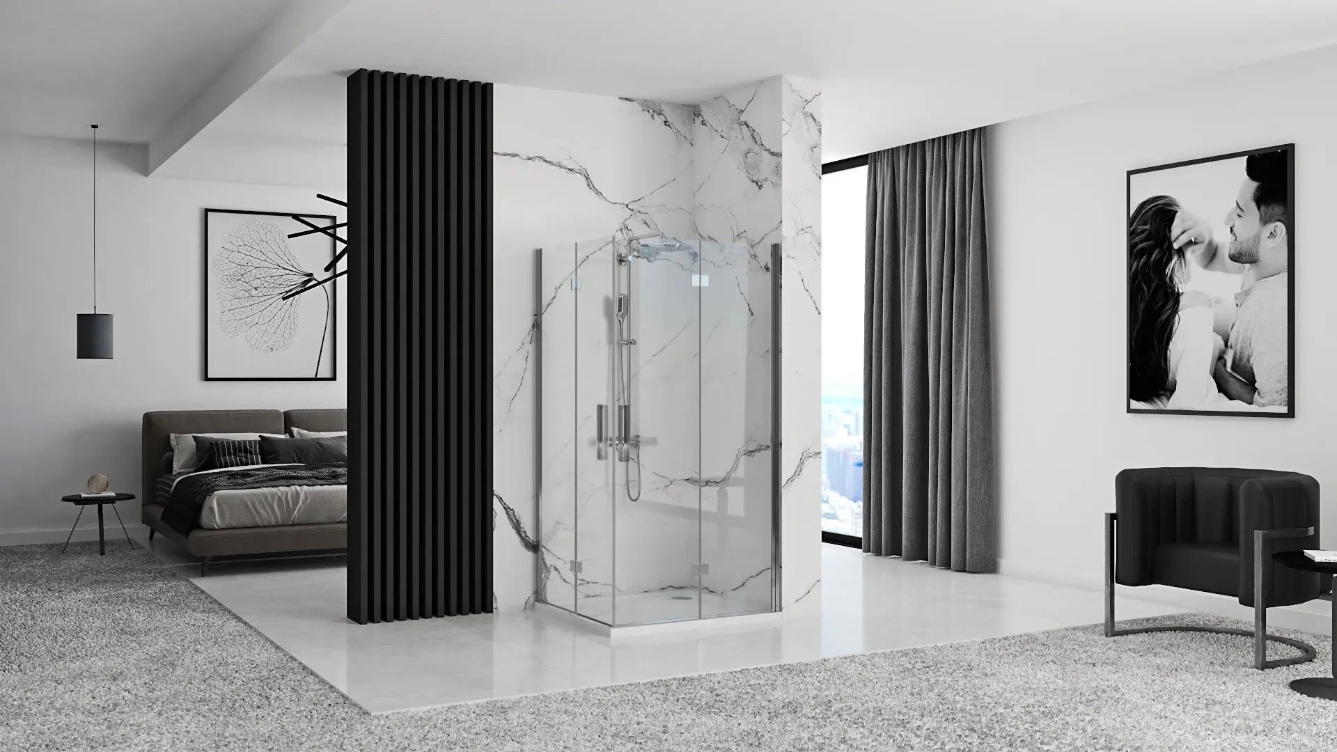 Cabina dus Rea Molier Chrome Double 90x90  2