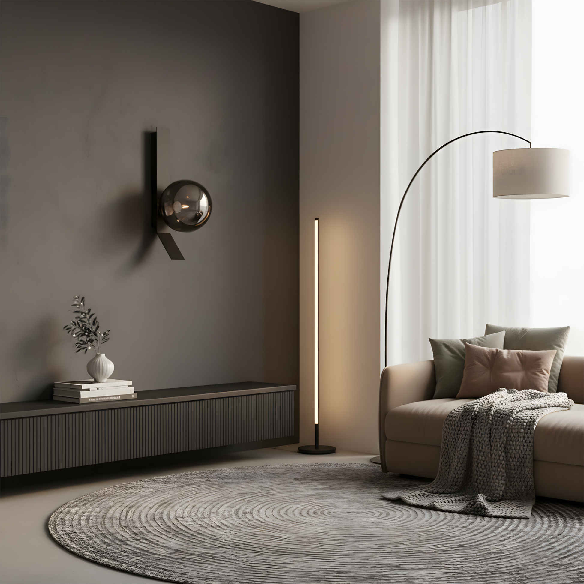 Aplică De Perete APP1757-1W Crom Negru  4