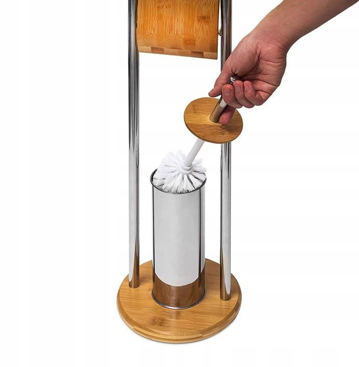 Suport De Toalete Bambus Pentru Hârtie De Toaletă Și Perie 390228 Bamboo  8