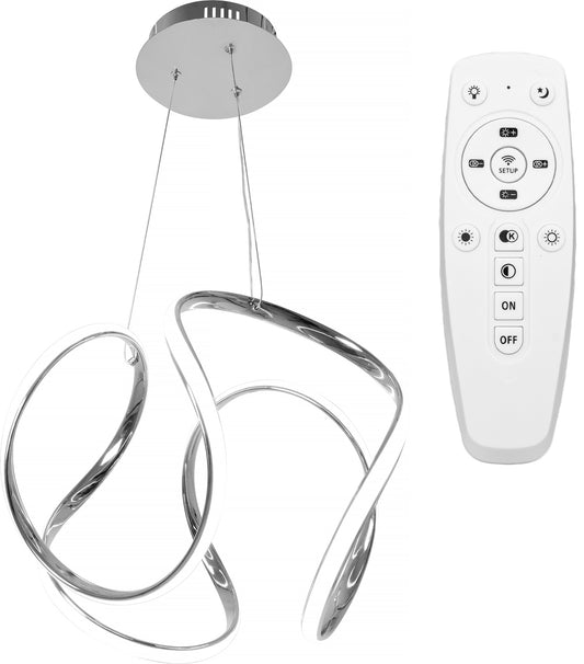 Lampă Suspendată Modernă De Tavan Led + Telecomanda Chrome App385-cp  1