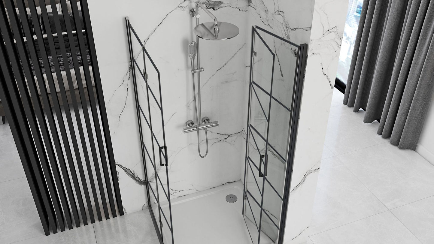 Cabina dus Rea Molier Black Double 80x80  3