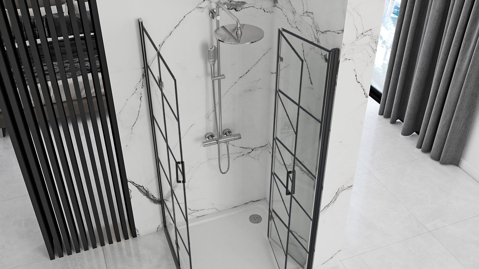 Cabina dus Rea Molier Black Double 80x80  3