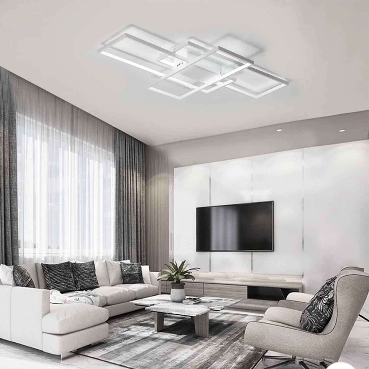 Plafoniera moderna LED + TELECOMANDA WHITE APP660 7