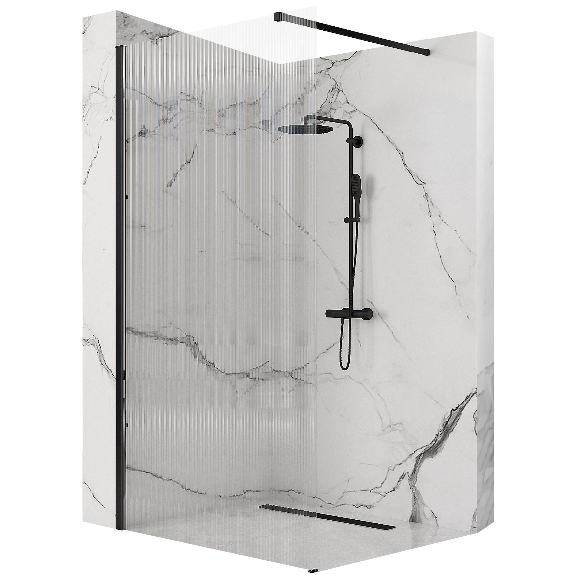 Paravan de dus Rea Aero Intimo Black Mat 90 1