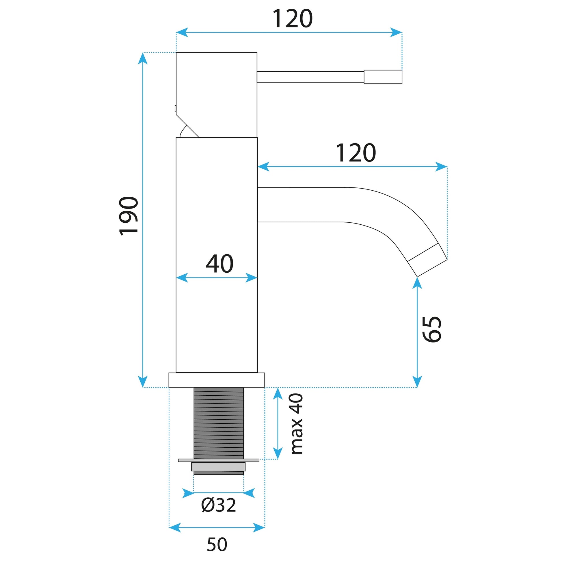 Baterie Pentru Lavoar Rea Lungo Diamond Copper  4