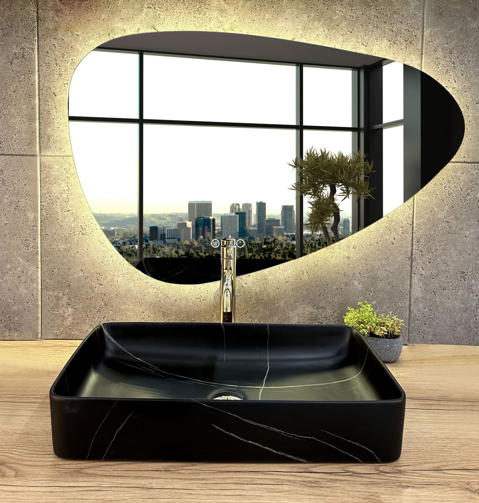 Lavoar pentru blat Denis Black Stone Matt 2