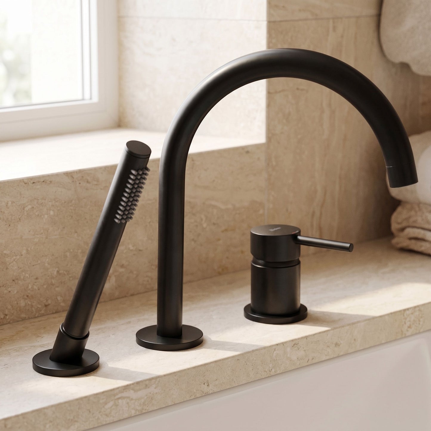 Baterie Pentru Cadă Cu 3 Orificii Rea Lungo Black 7