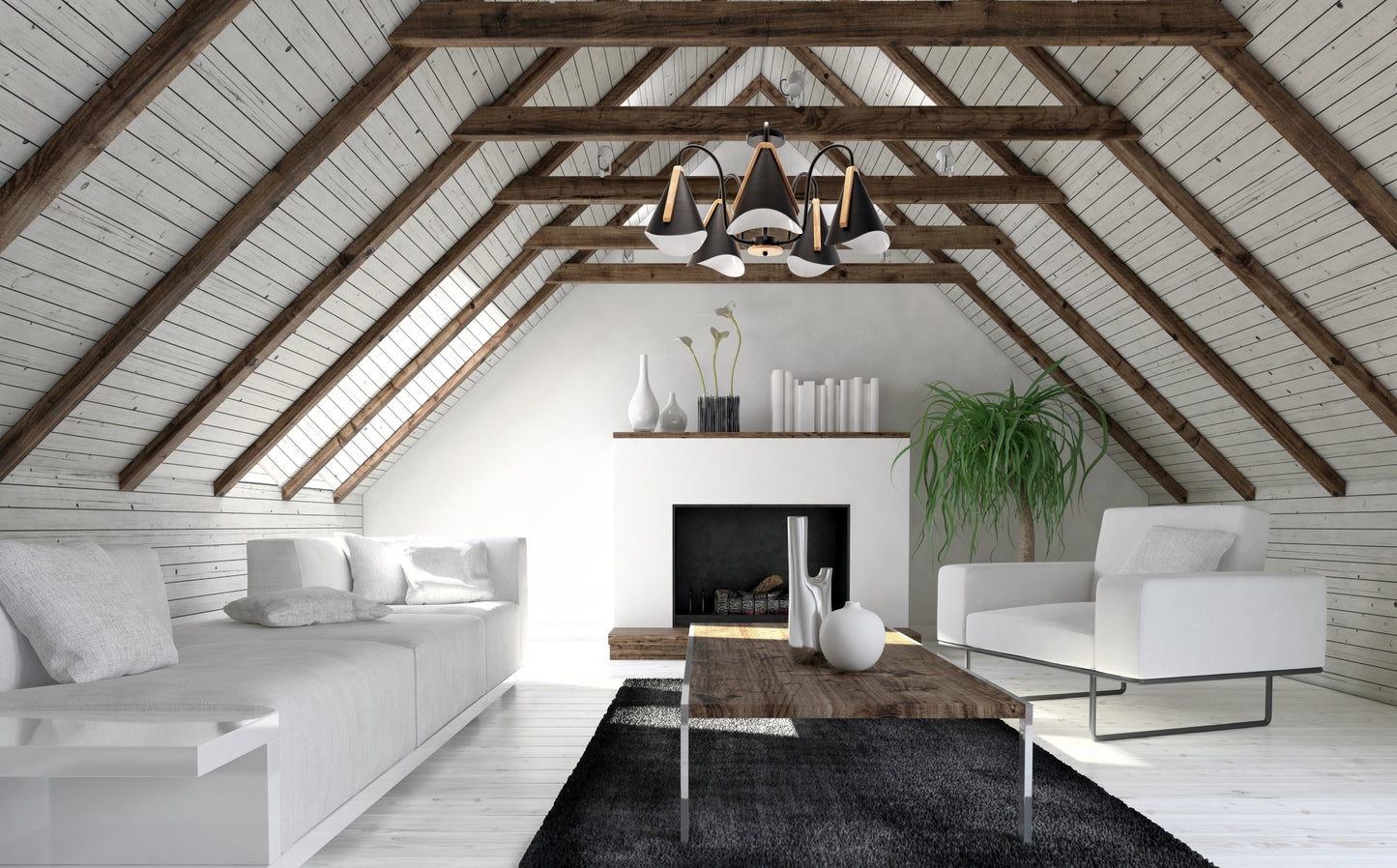 Lampa Neagră Cu Cinci Brațe Scandinave APP607-5C  6