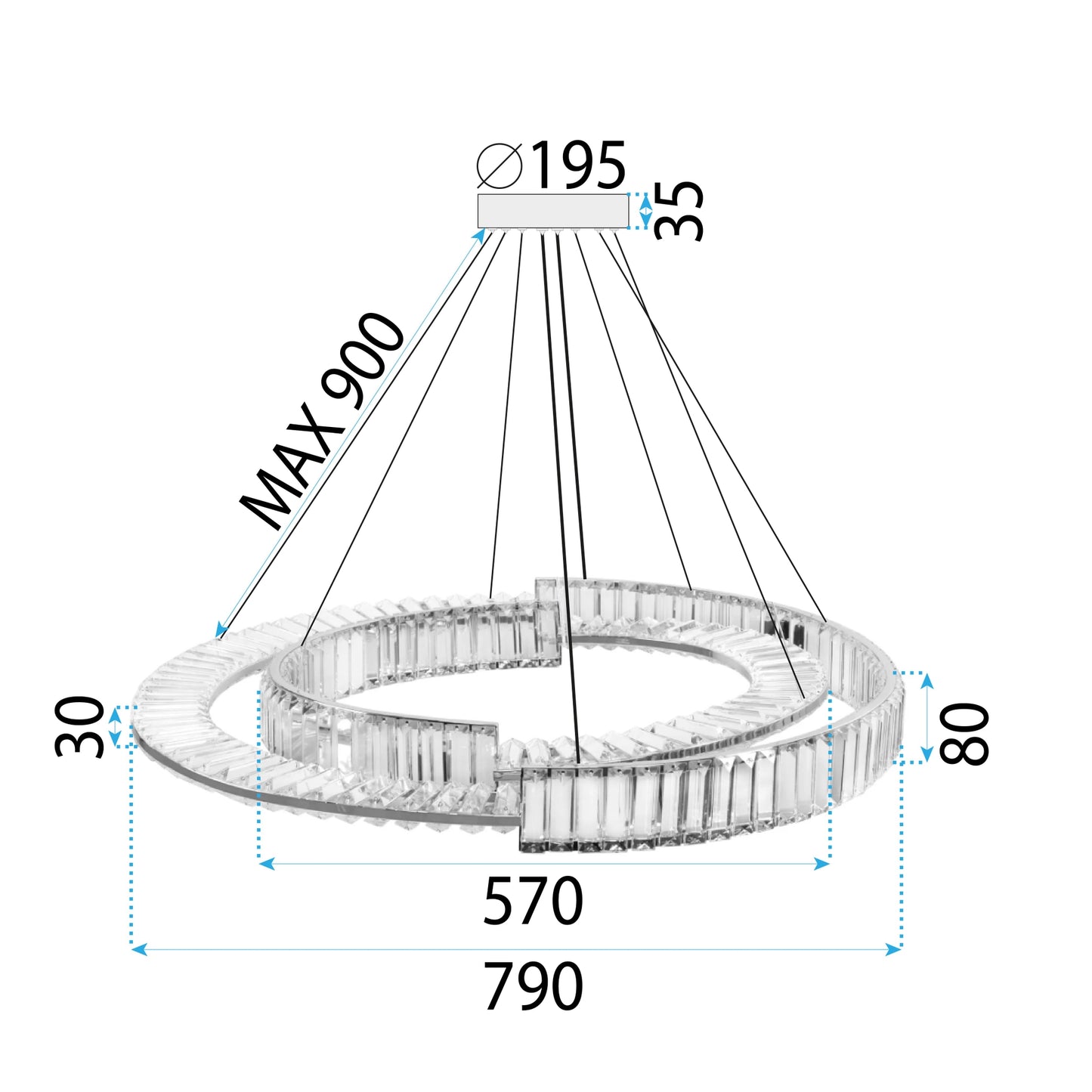 Lampa Led App1525-cp60/80 Chrome  10