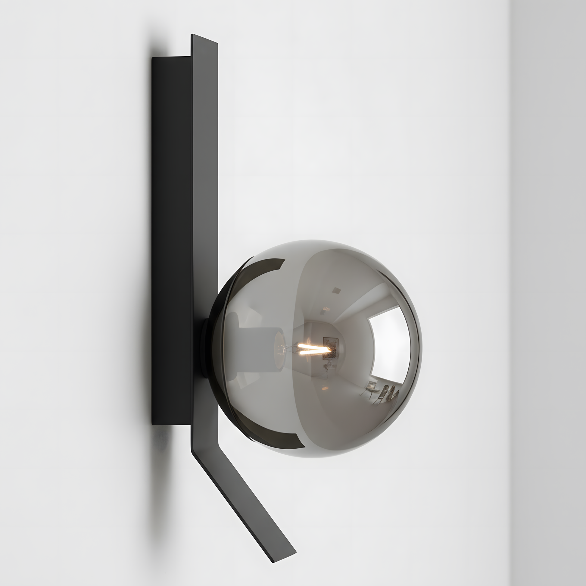 Aplică De Perete APP1757-1W Crom Negru  5