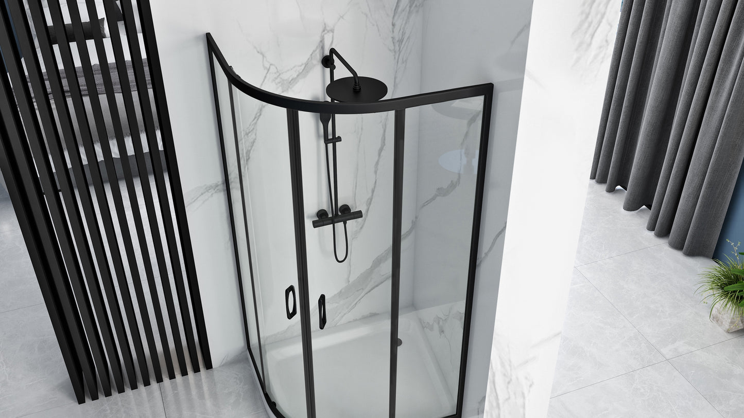 Cabina dus REA Look Black 90x90 + Cada de duș Look White  4