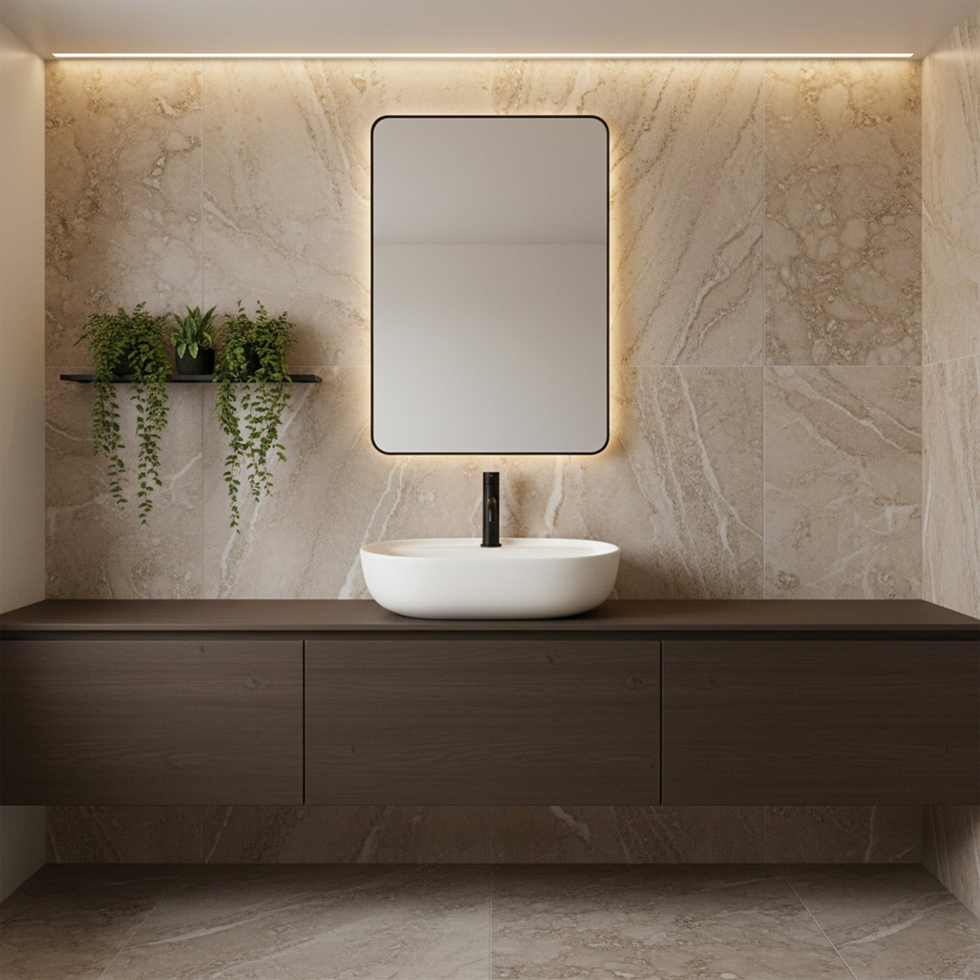 Lavoar pentru blat REA Aura 51 White Matt  3