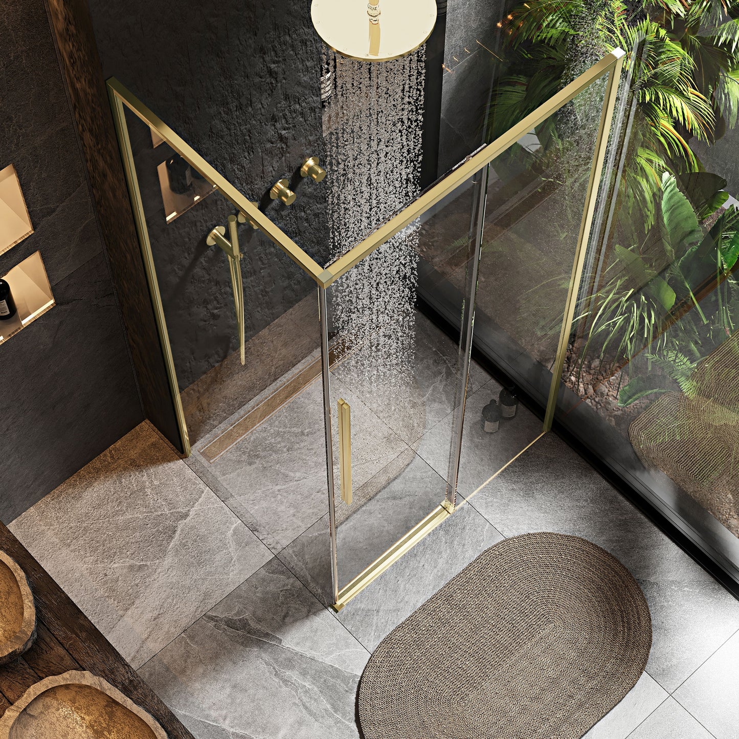 Cabina De Dus Solar Gold Brush 100x80cm fara cadita 4
