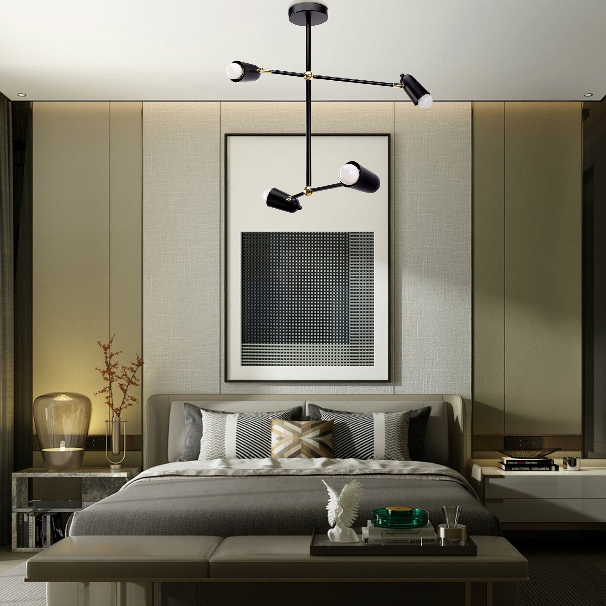 Lampa APP1708-4CP Black + Gold  4