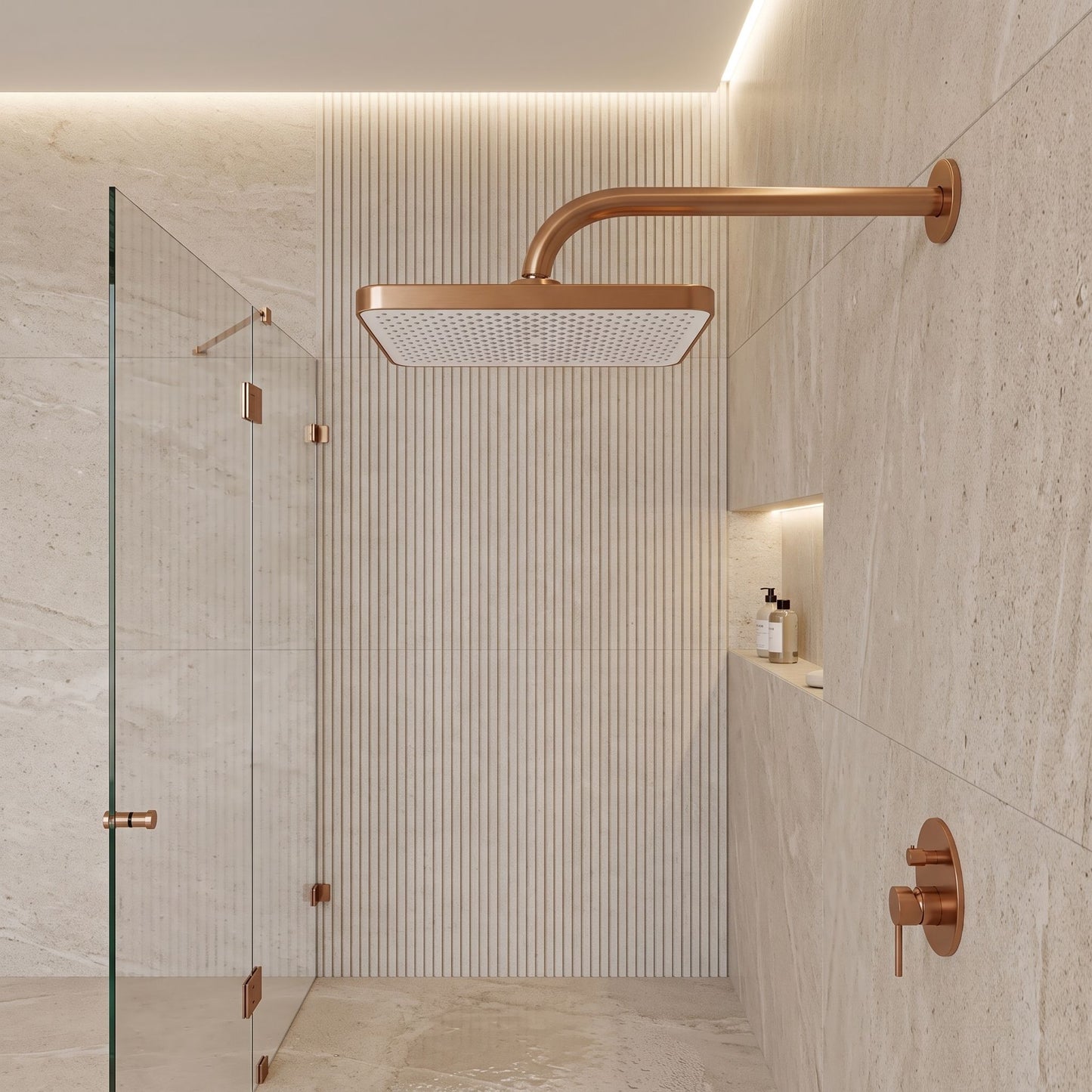 Pălărie De Duș Dreptunghiulară REA JS-032 Brushed Copper 2